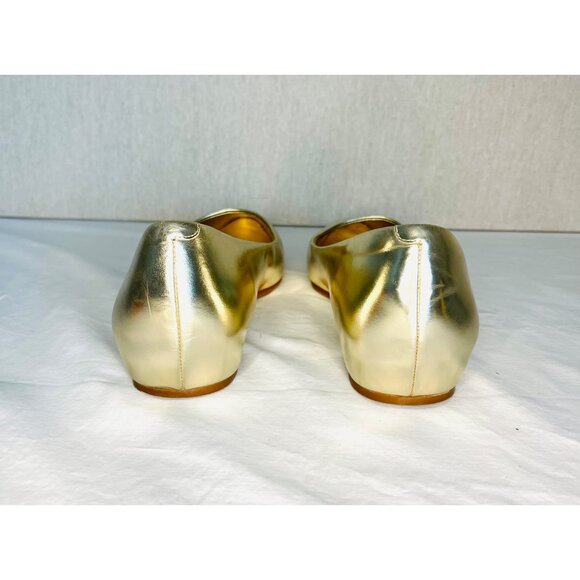 Cole Haan Womens Gold Leather Flats Size 11 - Picture 5 of 9